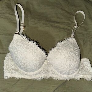 Aerie White Lace PushUp Bra